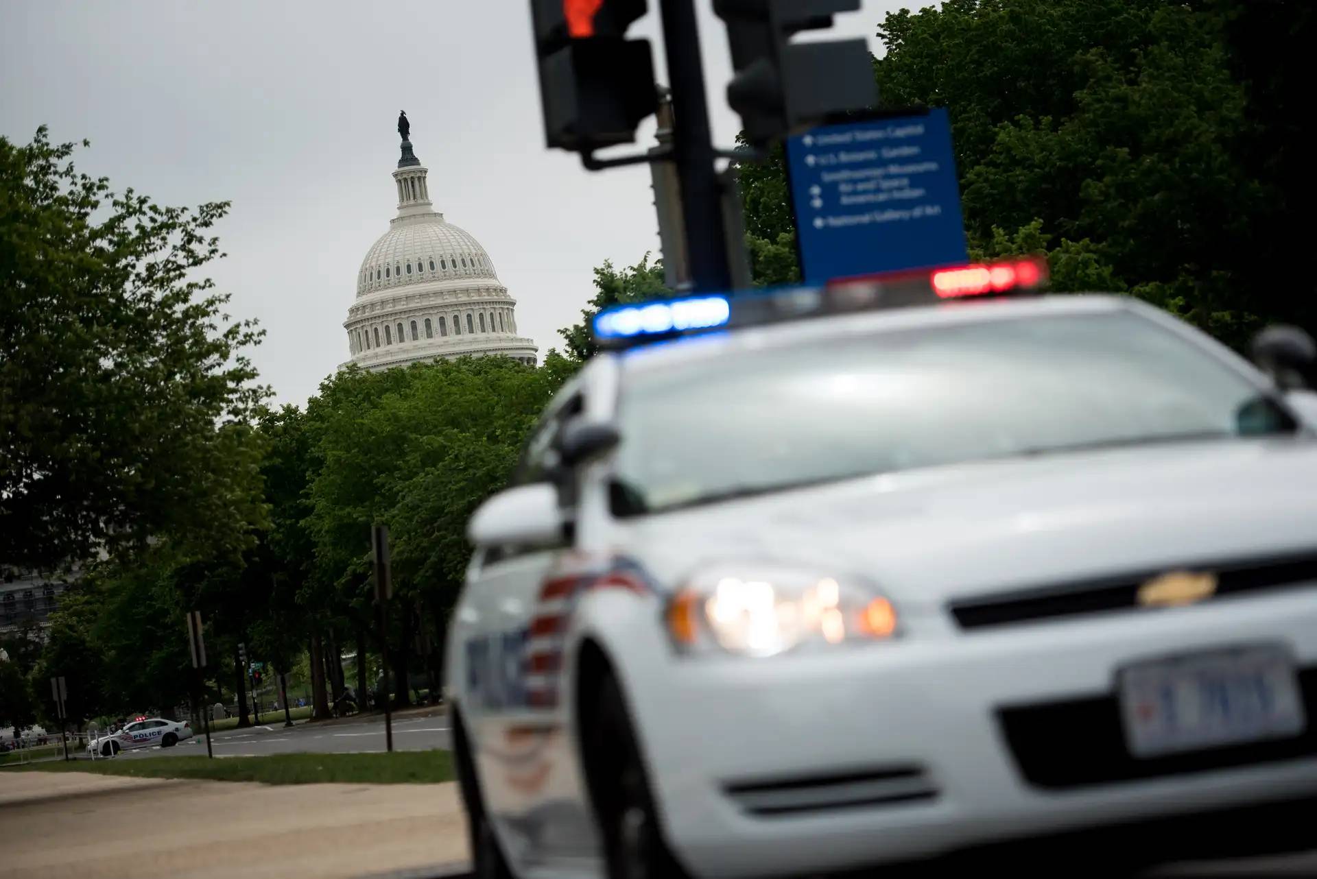 washington DC Capitol avec voiture de police