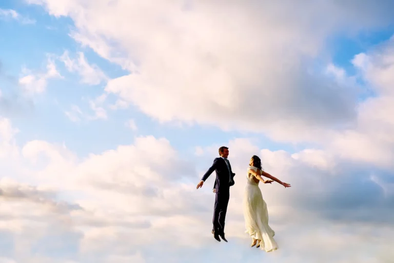 photographe mariage cantal aurillac - séance couple originale nuages