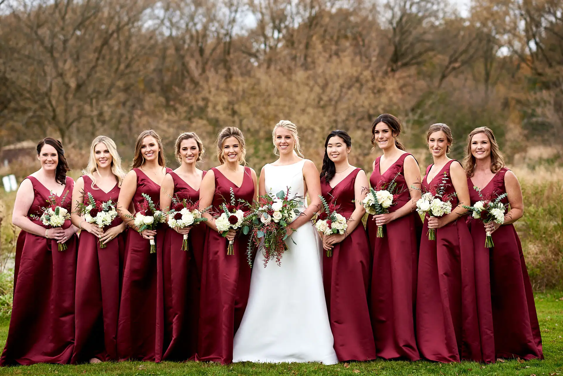 robe demoiselle d'honneur terracotta mariage américain bridesmaids automne