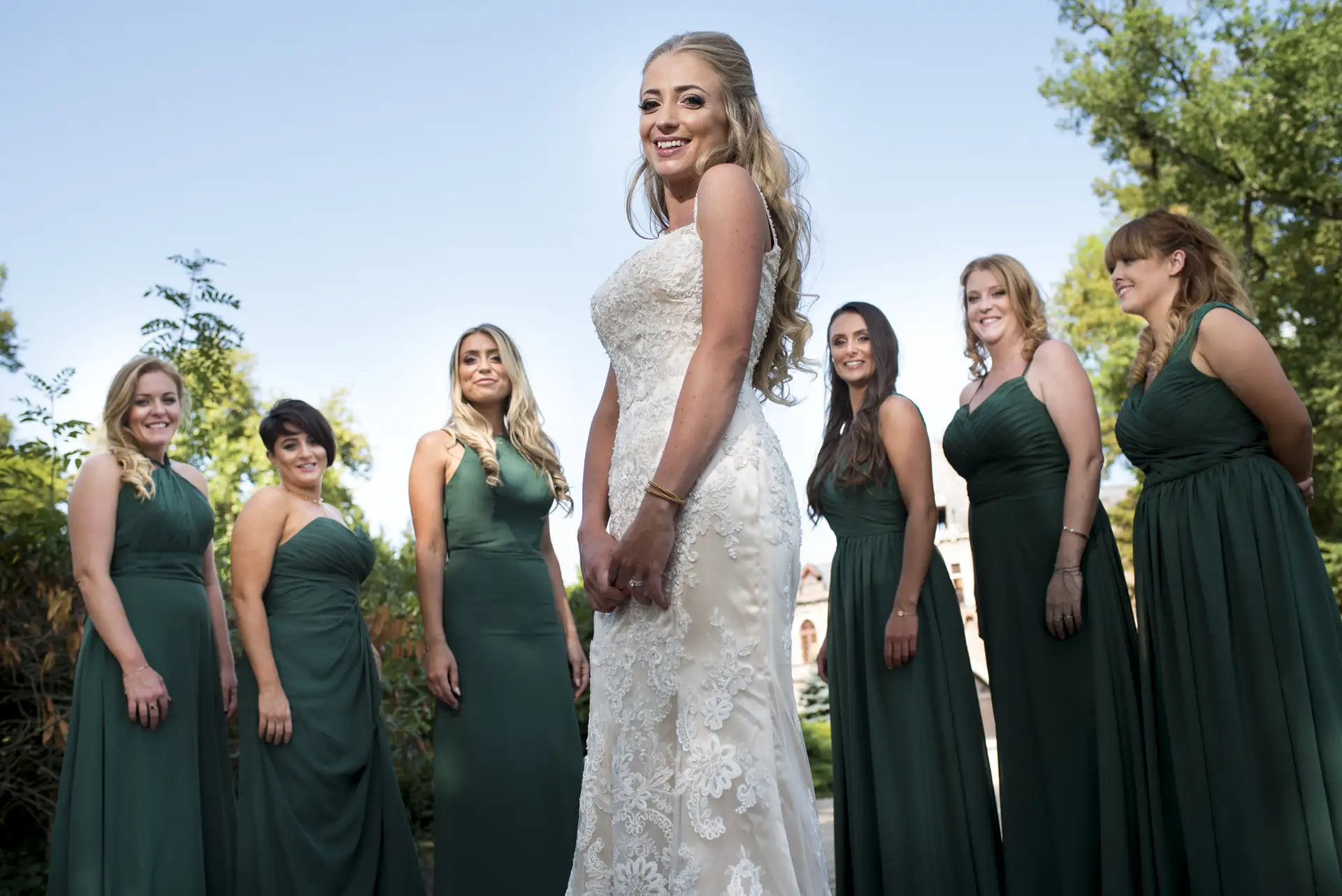 robe verte mariage - photo groupe demoiselle d'honneur robe sauge - robe vert d'eau mariage