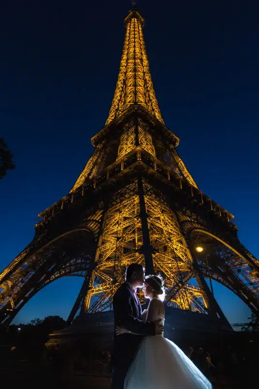 paris wedding photographer - elopement and engagement photo shoot in paris eiffel tower and louvre