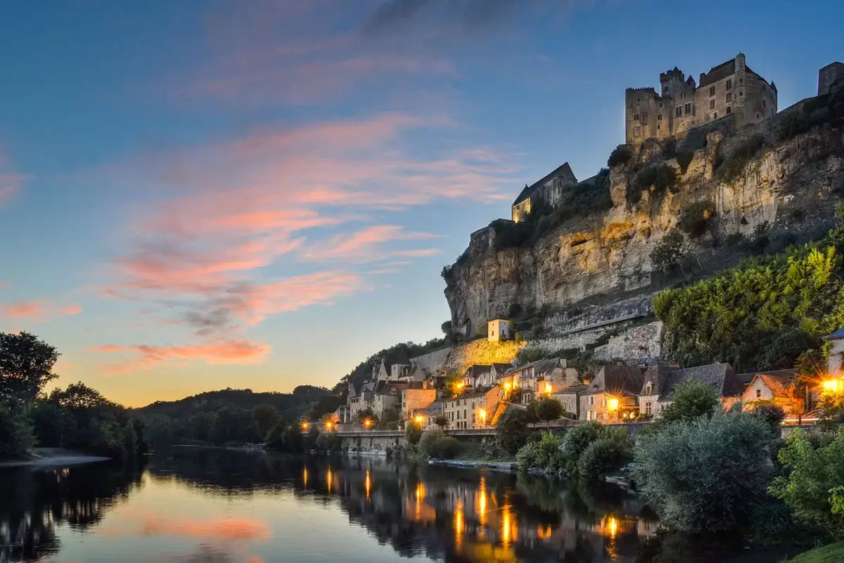Getting married in France - Destination wedding idea - Best regions in France - Dordogne castle with the river photo