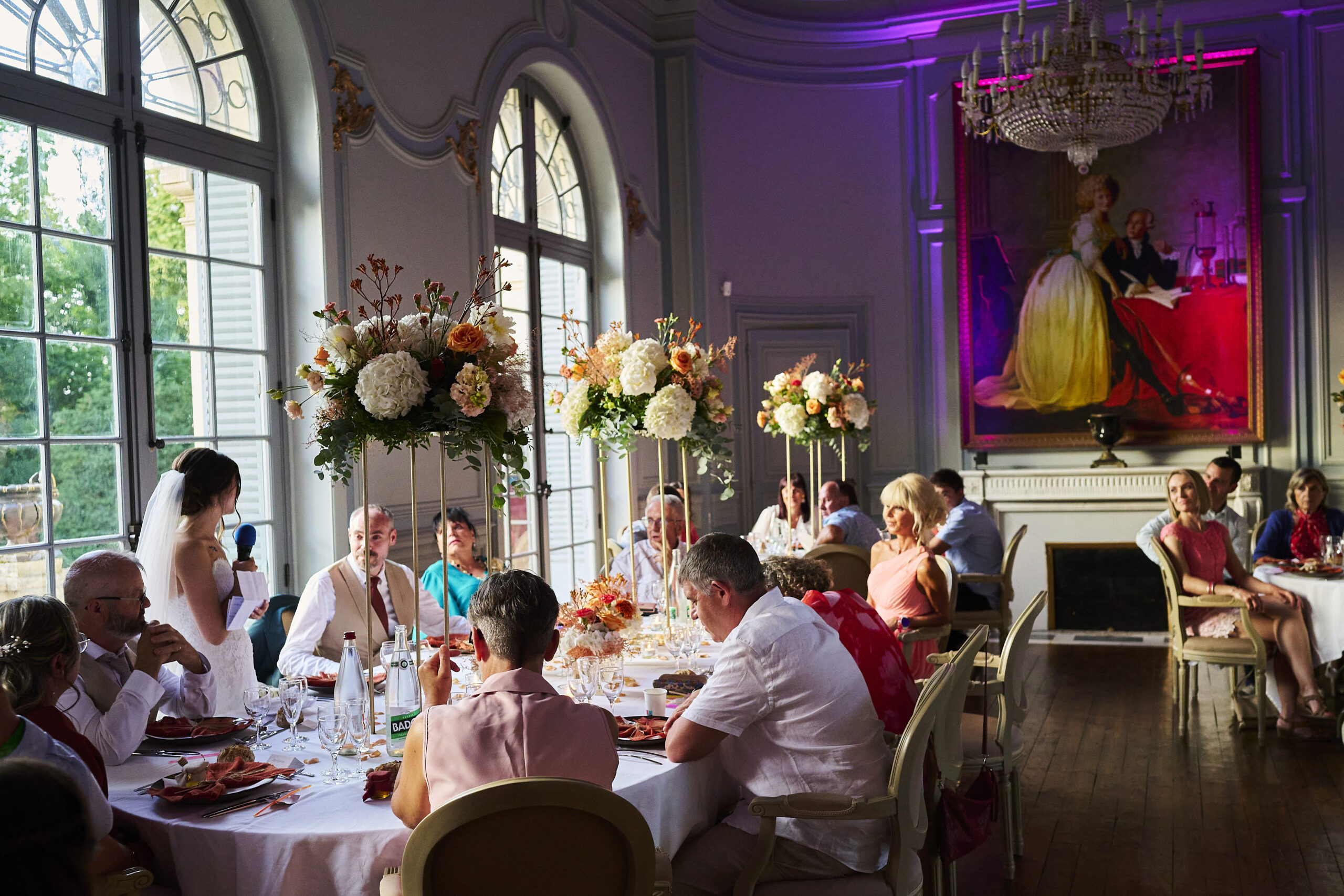 discours de la mariée devant les invités au château la caniere en auvergne